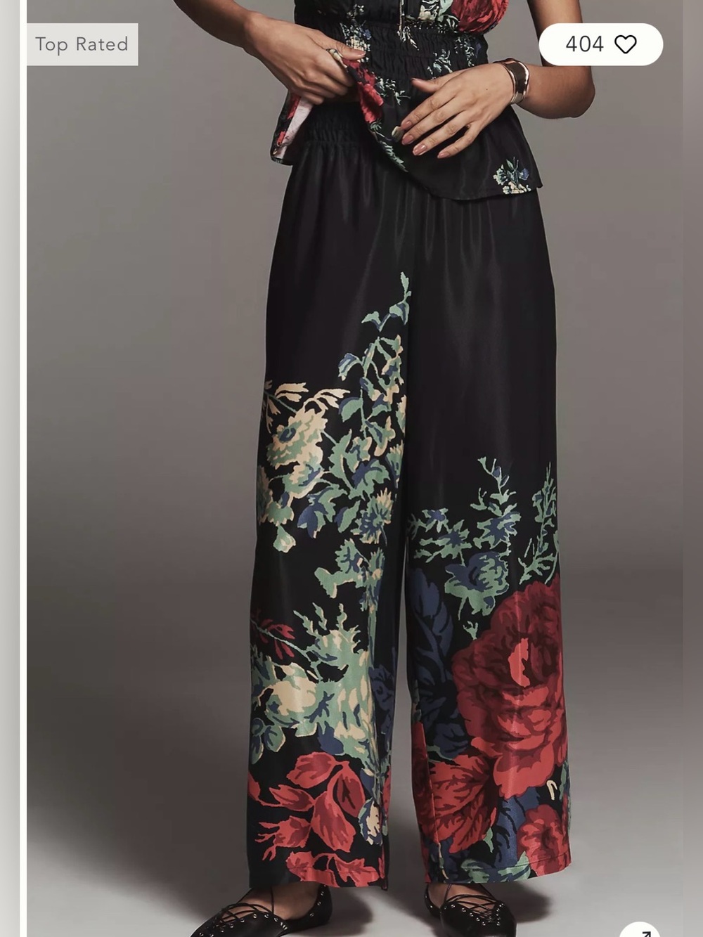 Anthropology The Somerset Silky Printed Wide-Leg Pull-On Pants size 1X